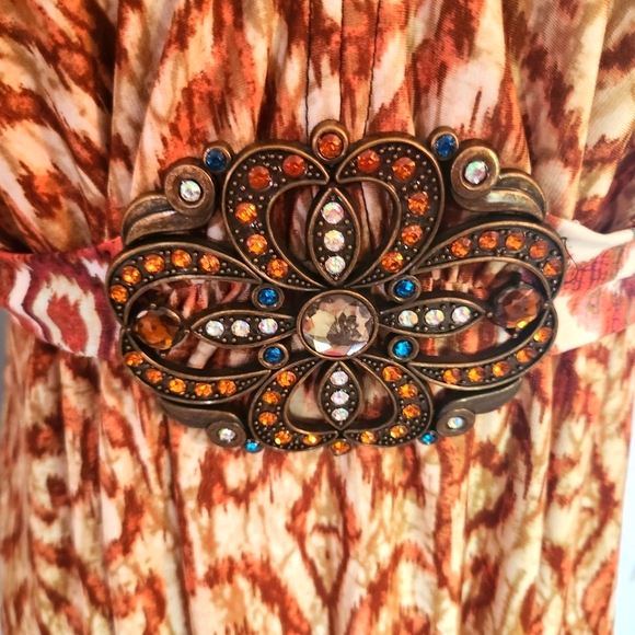 NWT R&M Richard's Dress w/ Jeweled Belt Sz L - Picture 3 of 6